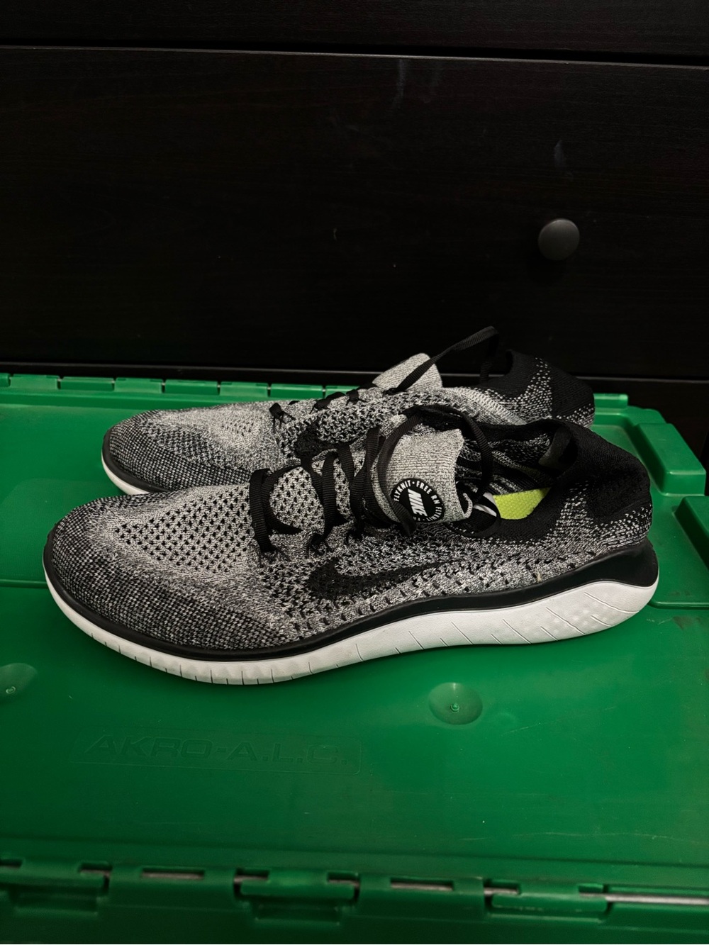 Nike Black & Gray Flyknit Athletic Sneakers